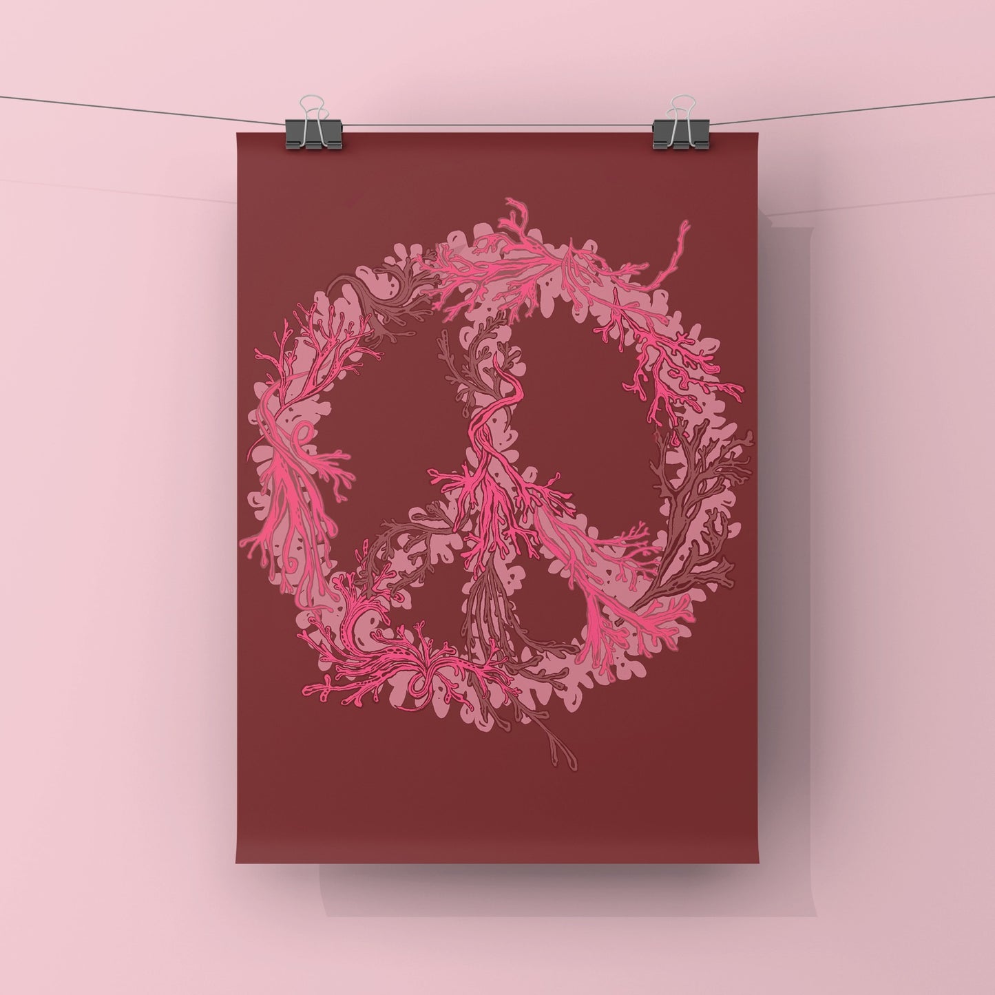 Seaweed Peace - Burgundy